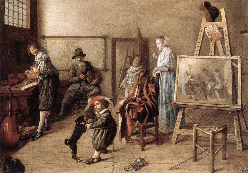 MOLENAER, Jan Miense Painter in His Studio, Painting a Musical Company ag oil painting image